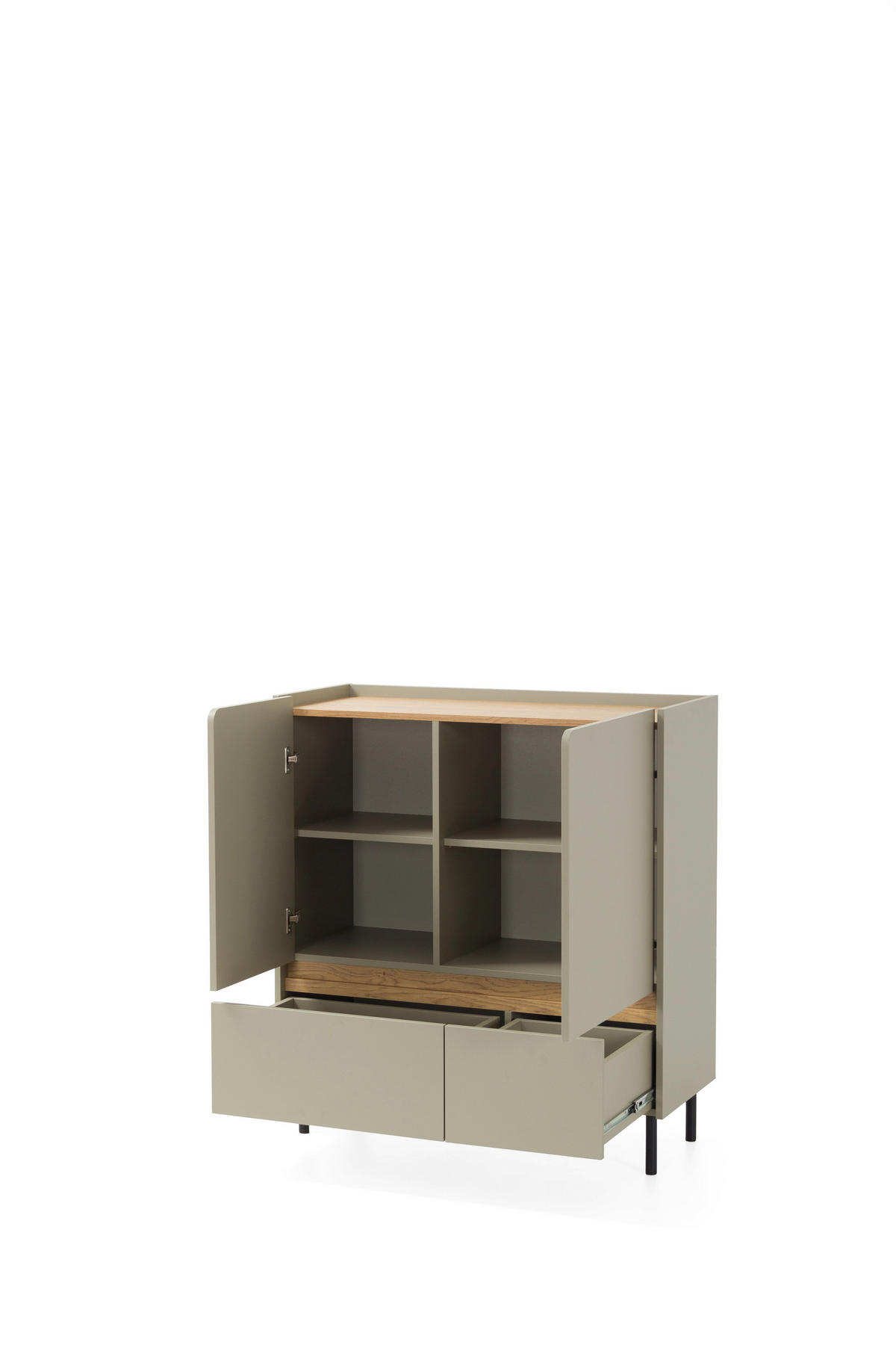 SCHLAFZIMMER Set 5-tlg. – LUCA System – Grau - Grau, Holzwerkstoff (90/195/50cm) - hi-markt