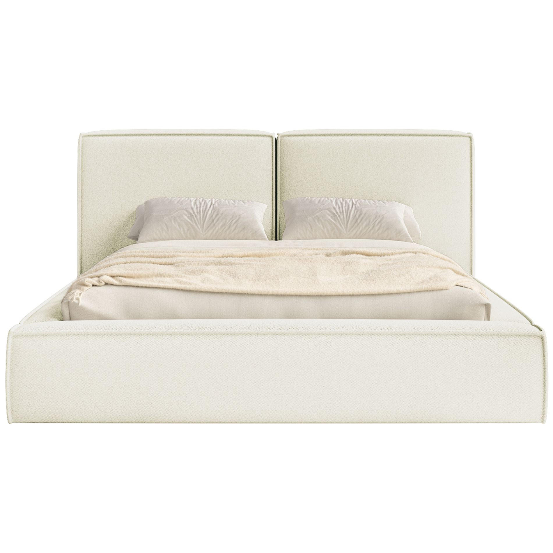 POLSTERBETT Tilves Creme 140x200 cm - Creme/Schwarz, Kunststoff/Textil (140/200cm) - Selsey