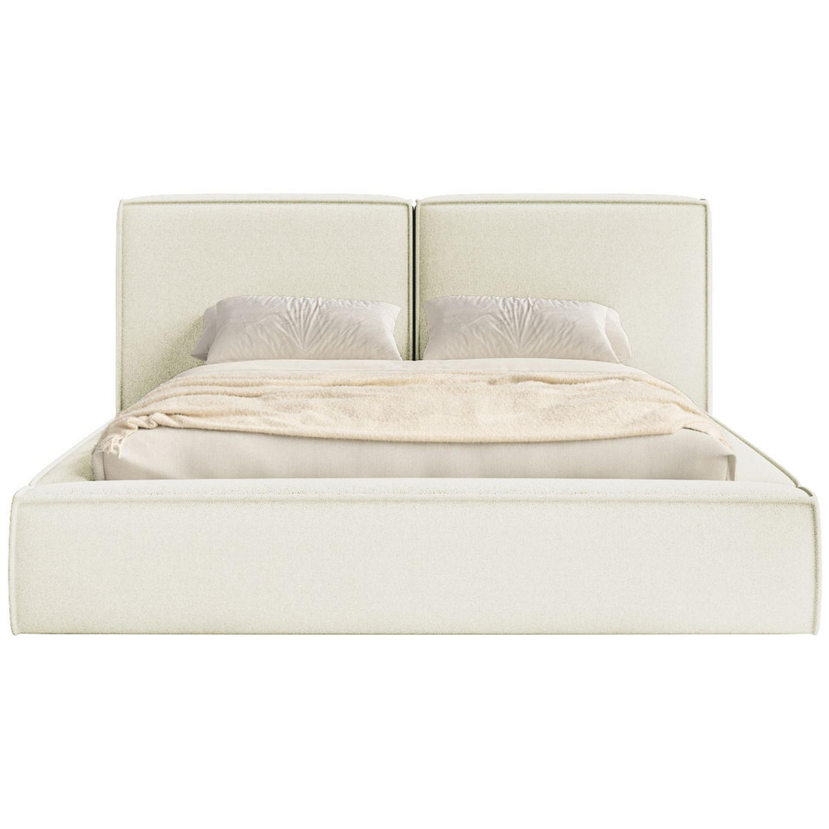 POLSTERBETT Tilves Creme 140x200 cm - Creme/Schwarz, Kunststoff/Textil (140/200cm) - Selsey