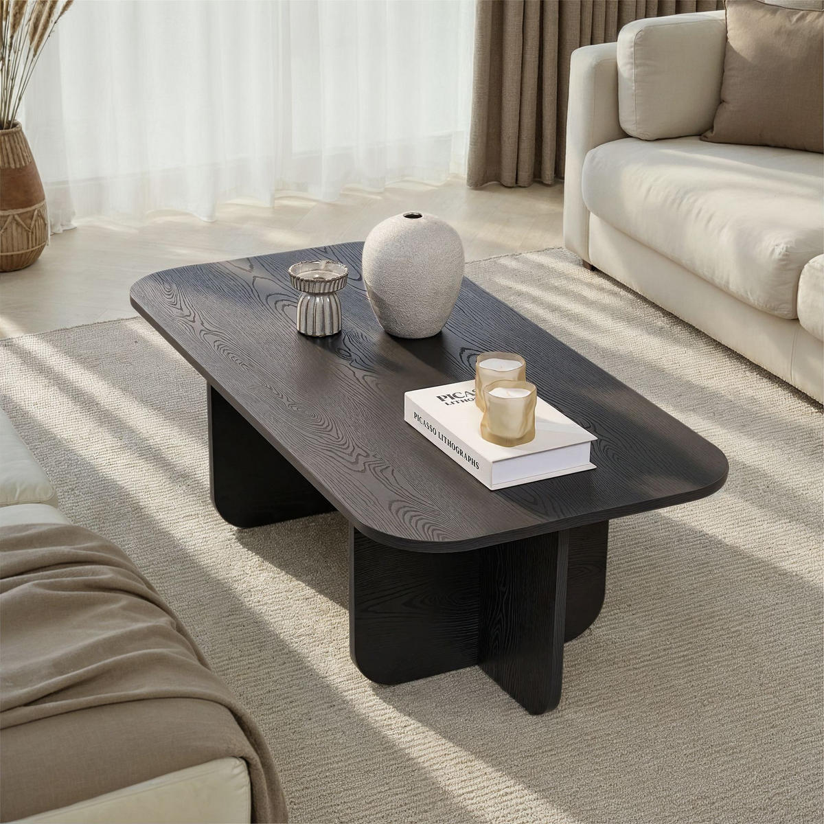COUCHTISCH Akira Schwarz - Schwarz, Holzwerkstoff (60/120/41cm) - Habitat Garten