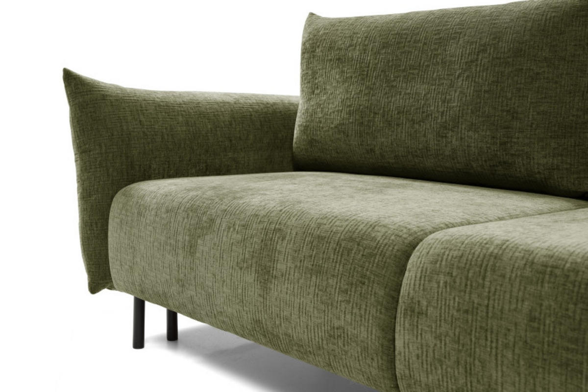 SITZSOFA Grün ADA Mit Schlaffunktion Und Bettkasten Chenille Stoff - Grün, Textil (240/90/108cm) - Sepro Meble