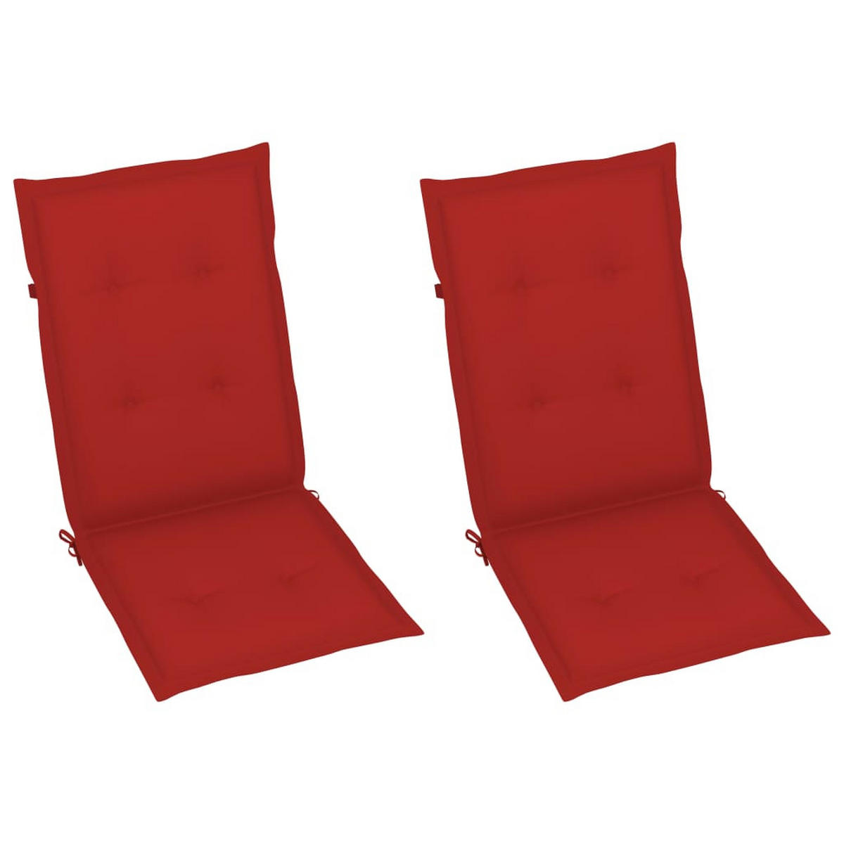 GARTEN-LIEGESTÜHLE 2er Set Mit Kissen Akazie Massivholz - Rot, Holz (57/111/69cm) - vidaXL