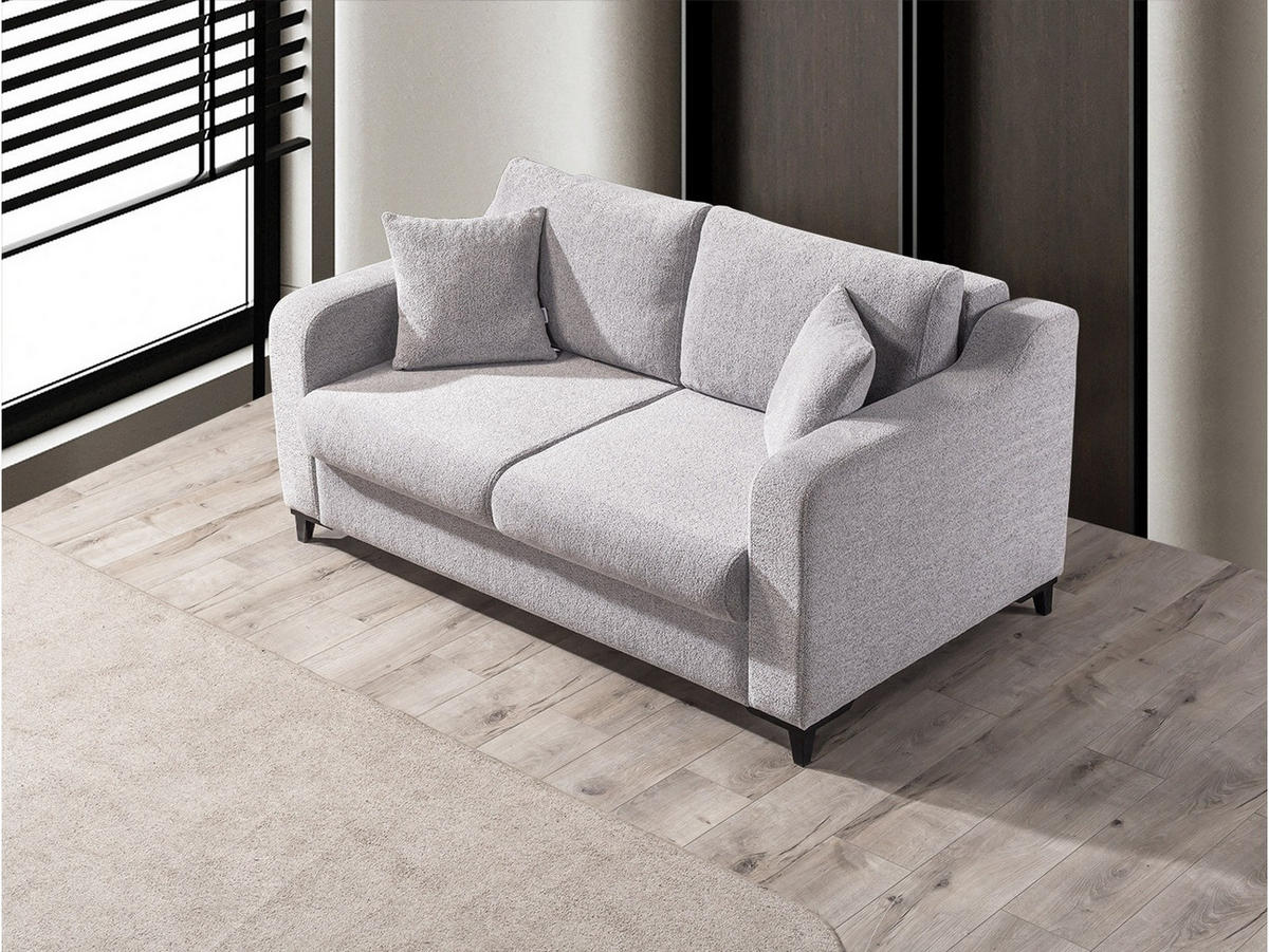 SOFA Transforma 3-Sitzer Webstoff Grau - Grau, Holz/Textil (210/80/100cm) - Villa Möbel