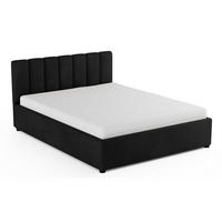 POLSTERBETT VIANA 180/200 in Velours Schwarz - Schwarz, Holz/Holzwerkstoff (180/200cm) - Deine Möbel 24