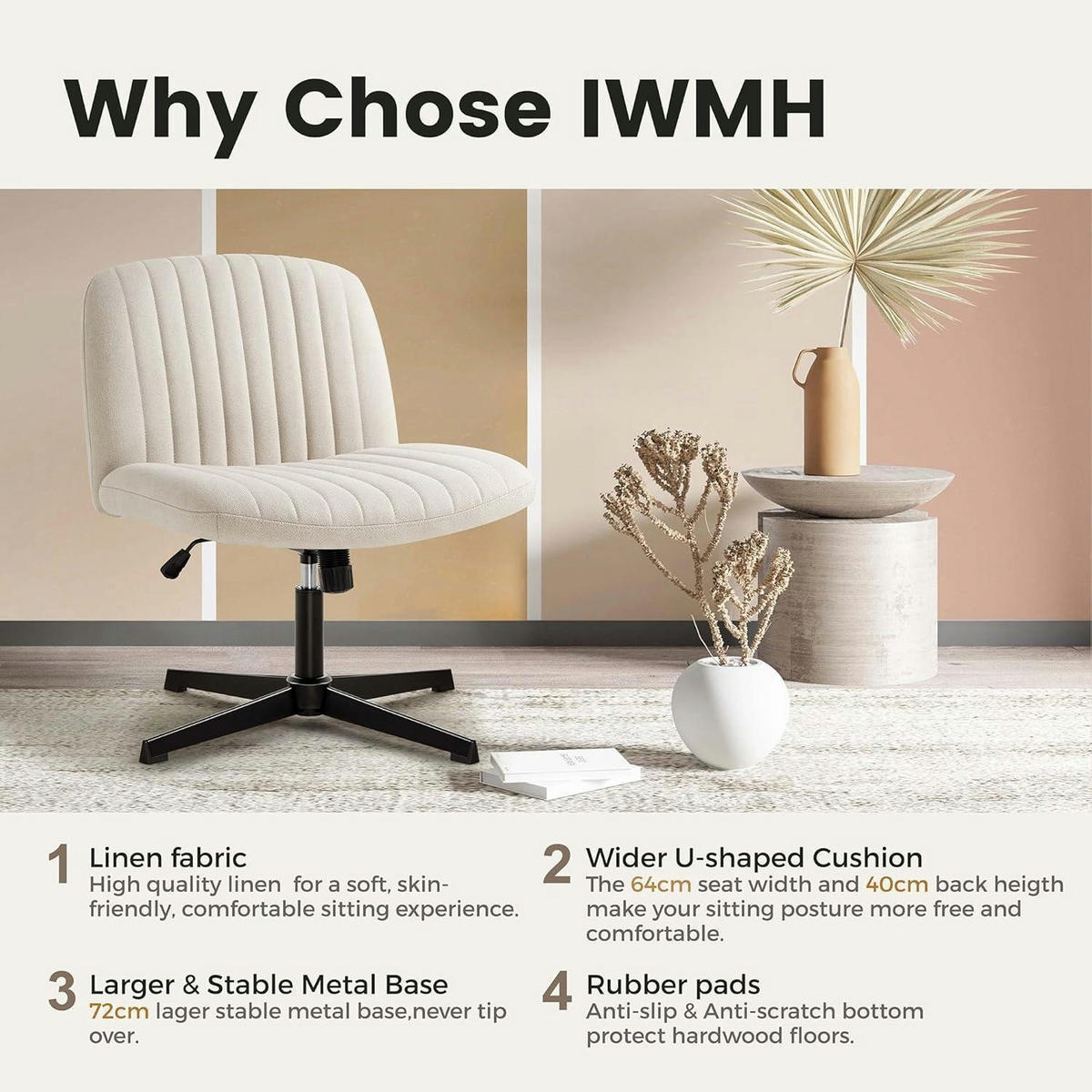 BÜROSTUHL ohne Rollen Stoff Beige - Beige, Textil (76/65/49.5cm)
