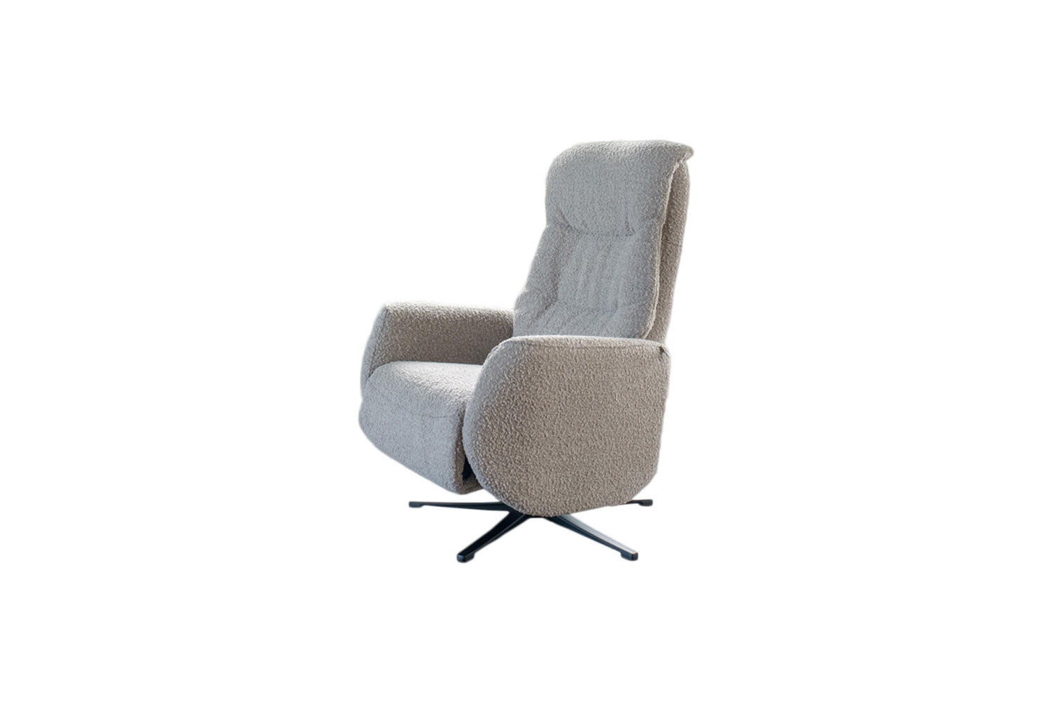 RELAXSESSEL SARI Taupe Webstoff - Taupe/Schwarz, Textil/Metall (77/108/89cm) - KAWOLA