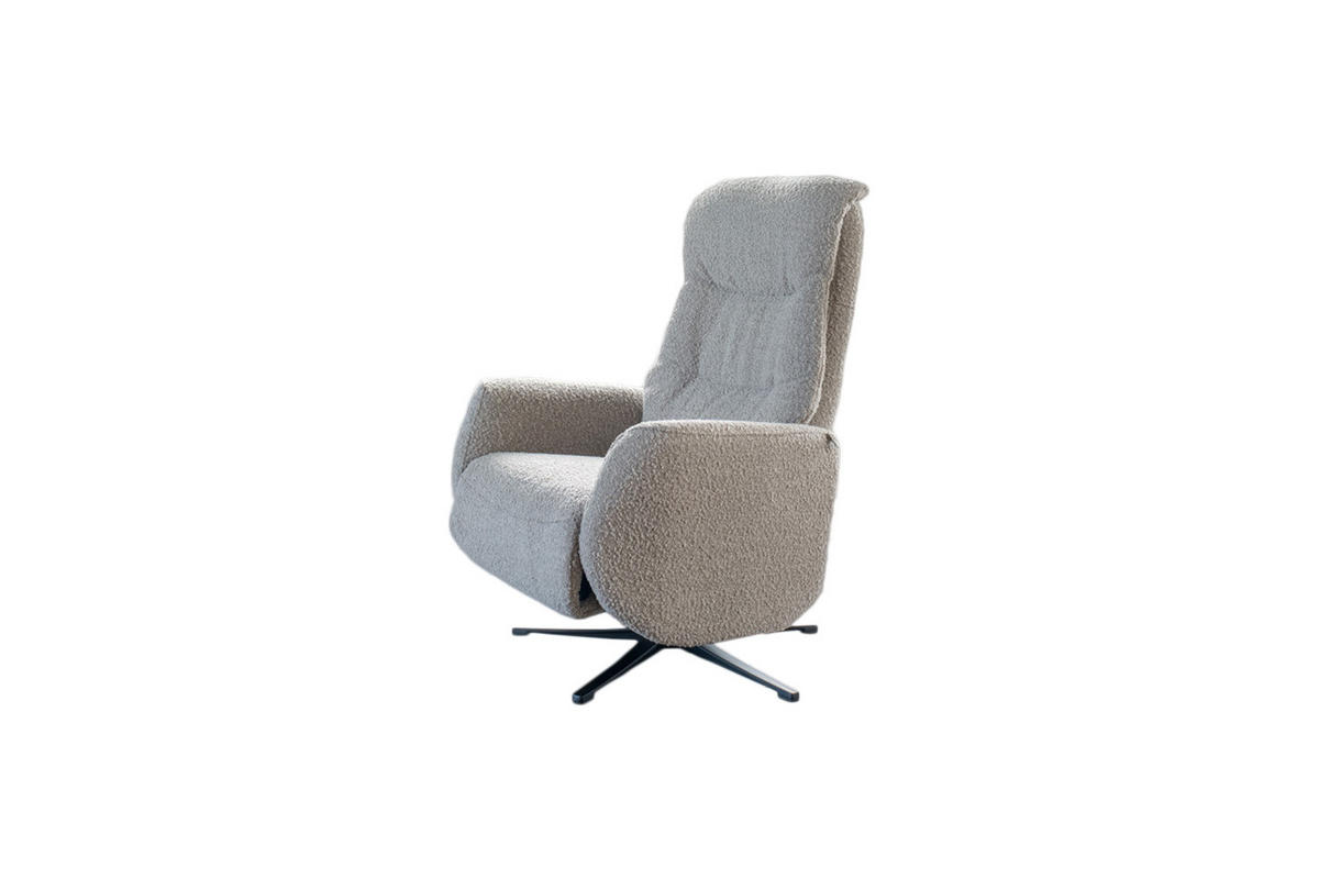RELAXSESSEL SARI Taupe Webstoff - Taupe/Schwarz, Textil/Metall (77/108/89cm) - KAWOLA