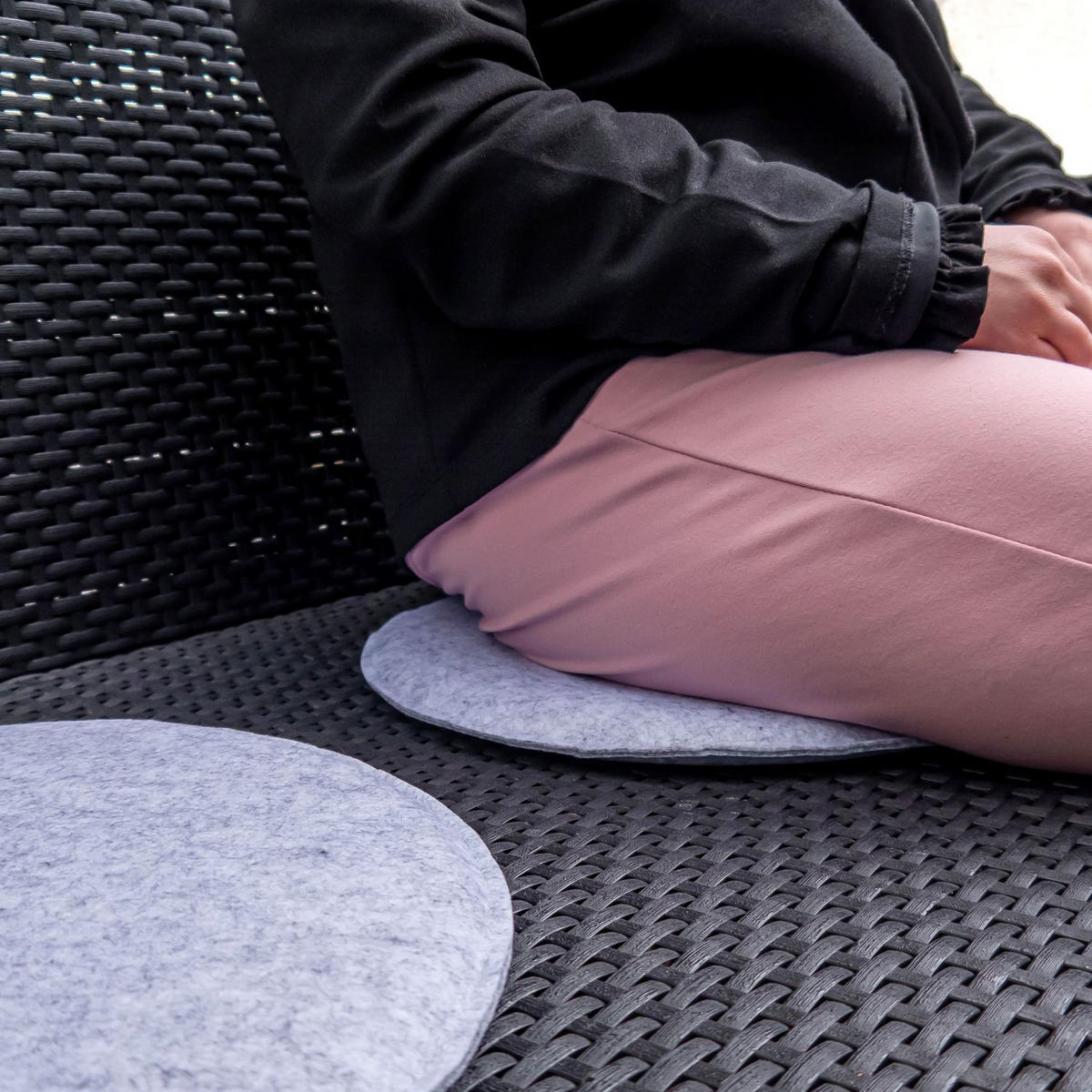 SITZKISSEN (4er Set) - Grau, Textil (34/34/31.5cm) - Intirilife