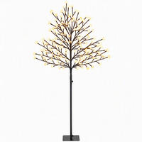 BELEUCHTETER-KIRSCHBLÜTENBAUM Stahl Transparent - Schwarz, Metall (55/150/55cm) - HOMCOM