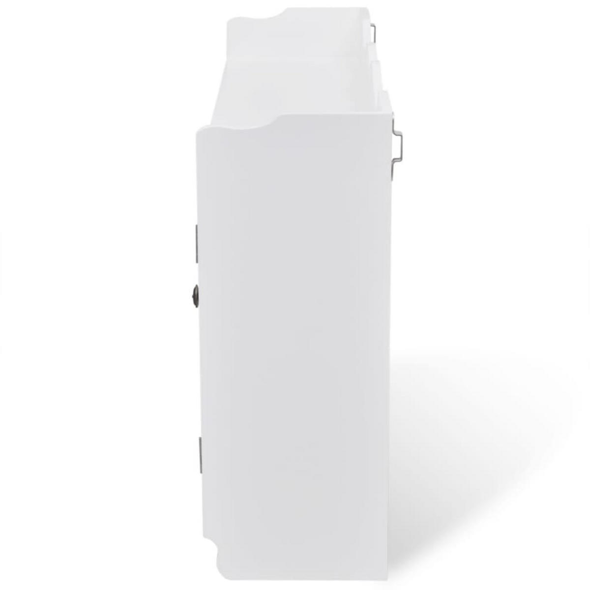 HÄNGEELEMENT mit 2 Glastüren, 2 Staufächer 68/17/44 cm aus MDF Weiß - Weiß, Holzwerkstoff (68/44/17cm) - vidaXL