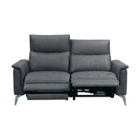 2-SITZER Sofa Borea Echtleder mit 2 x Relaxfunktion Anthrazit - Anthrazit, Leder/Metall (176/102/98cm)