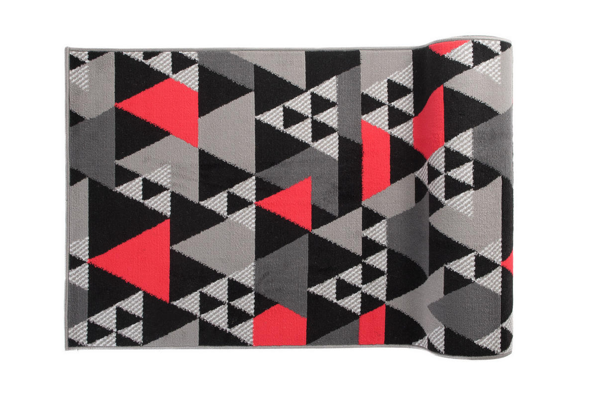 LÄUFER MAYA Grau Rot 70/1200 cm - Rot, Textil (70/1200cm) - Tapiso