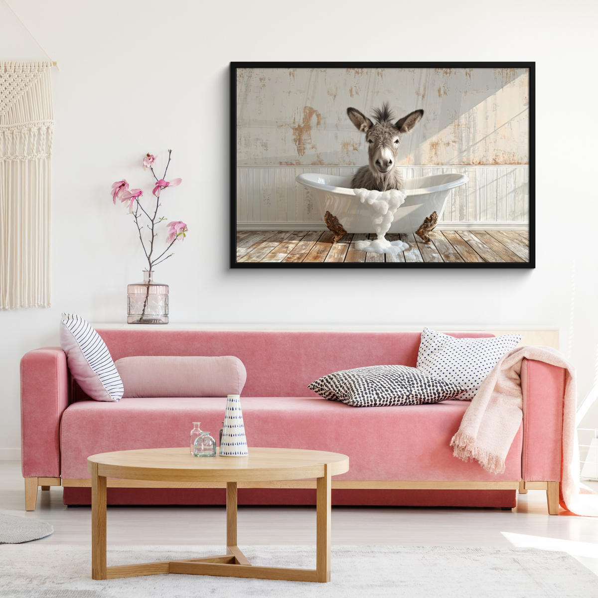 ZARÁMOVANÝ PLAGÁT Osol - Zvieratá - Vaňa - Pena 120x80 cm - biela, papier (120/80cm) - MuchoWow