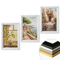 WANDBILDER 3er-Set - 40x60 cm Weißer Rahmen - Zitrusfrüchte in der Küchenmeerstadt - Weiß, Kunststoff (40/60cm) - ArtPrintCave