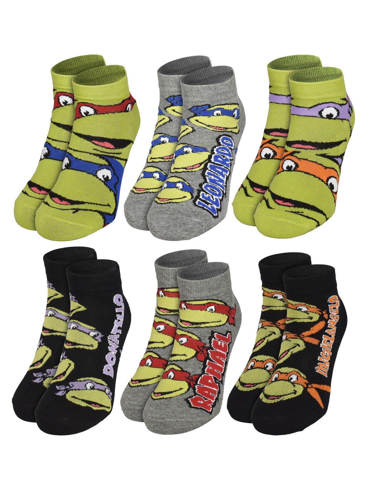 ADVENTSKALENDER Teenage Mutant Ninja Turtles mit 12 Paar Socken Größe 40-45 - Multicolor, Textil (37/5/26.5cm) - United Labels