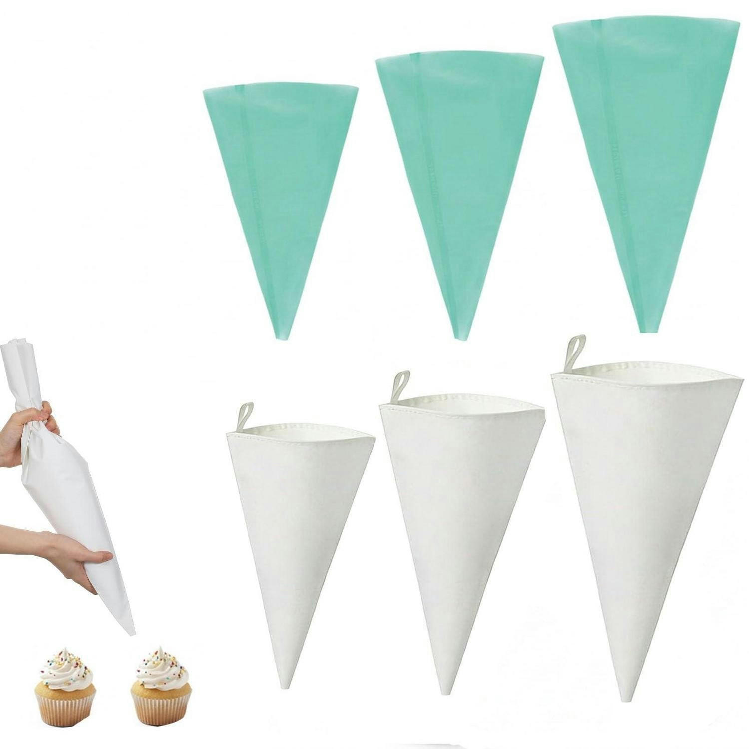 SPRITZBEUTEL Set 6-teilig wiederverwendbar 12/14/16 Zoll - Türkis, Kunststoff (15.7/1/40cm)