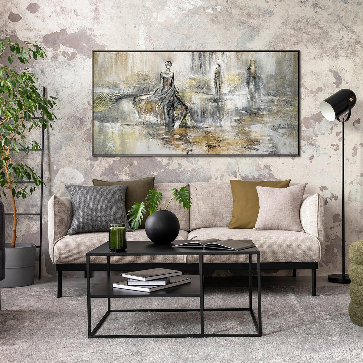 GEMÄLDE Modenschau Schattenfugenrahmen grau 120x60 cm - Grau, Holz (120/60cm) - YS-art gallery