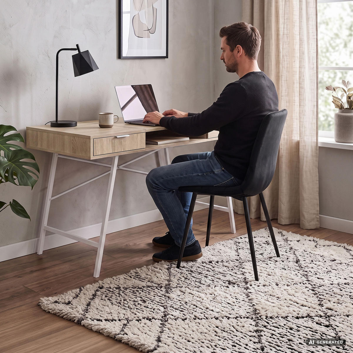 SCHREIBTISCH ARDEN 120 cm Sonoma Eiche - Weiß/Sonoma Eiche, Holzwerkstoff (120/50/80.5cm) - Akord
