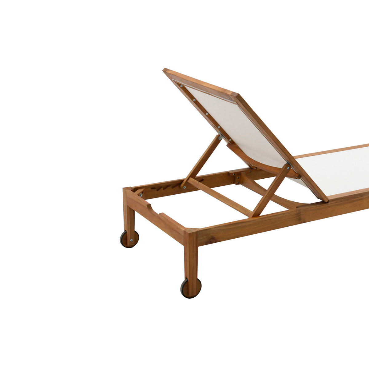 SONNENLIEGE Weiß Massivholz NAVEEN - Weiß, Holz (75/100/195cm) - Miliboo