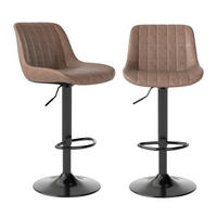 BARHOCKER 2er Set drehbar höhenverstellbar PU-Leder Braun - Braun, Kunststoff (46/109/37cm)