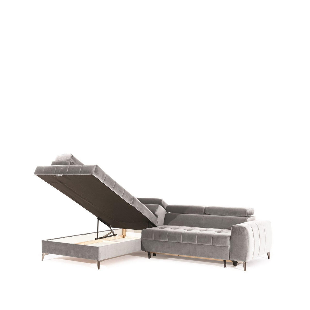ECKSOFA Schlafsofa Agnesa In Salvador - Creme, Holzwerkstoff/Textil (275/200cm) - Fun Möbel