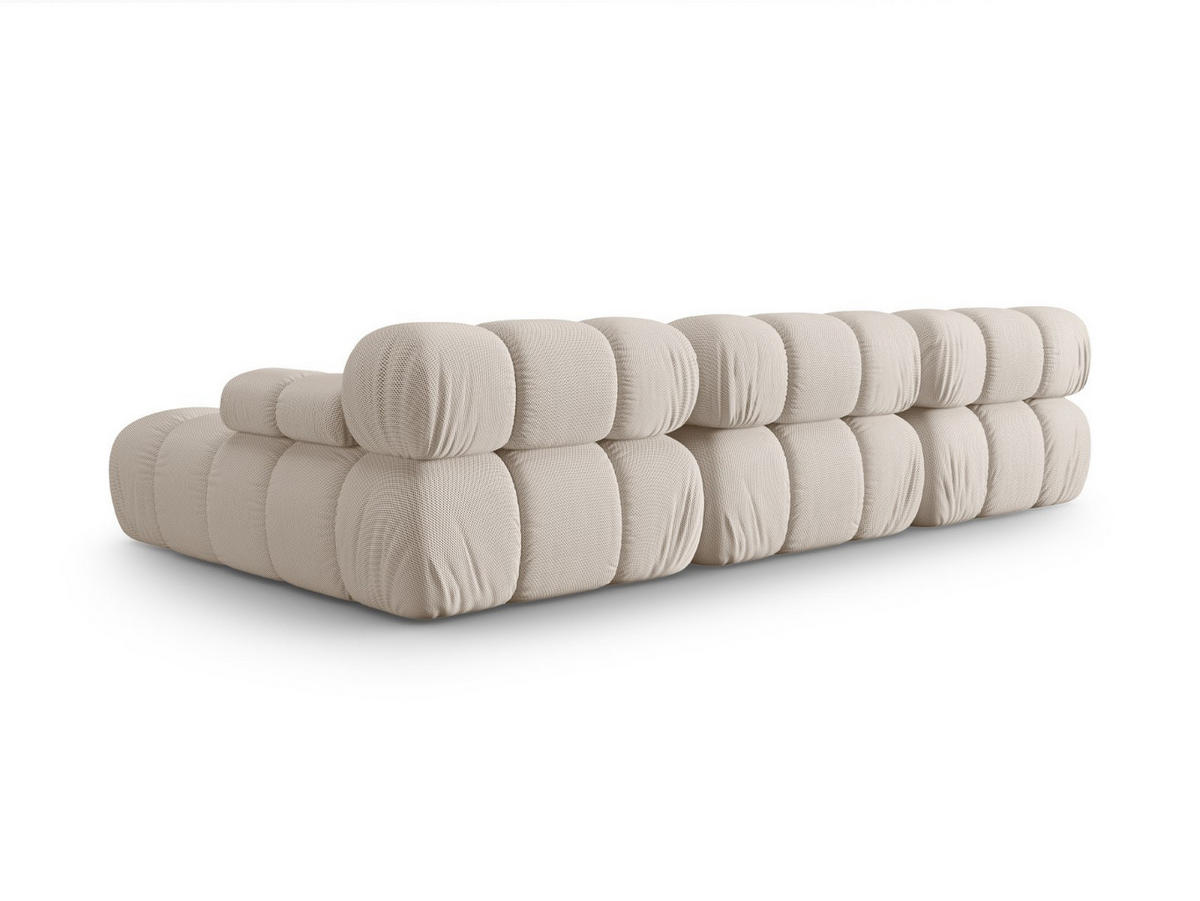 ECKSOFA modular rechts Bellis aus 3D-Stoff leichtes beige 4 Sitzplätze - Creme, Textil (155/282cm) - Micadoni