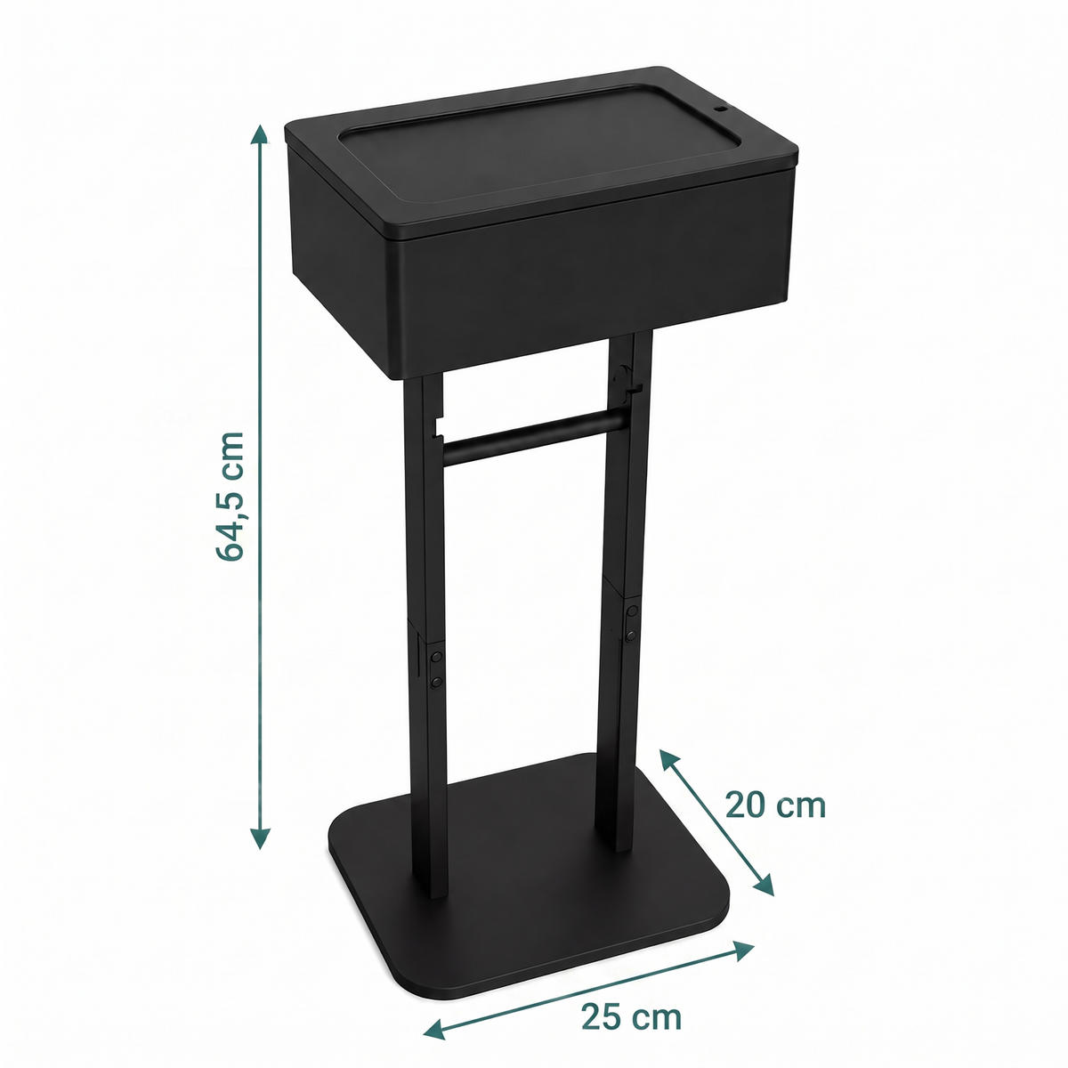 STOJAN Černý na toaletní papír bambus s boxem - černá, kompozitní dřevo (25/64.5/20cm) - Relaxdays