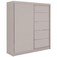 SCHWEBETÜRENSCHRANK 200 - MACEDONIA - Kaschmir - Kaschmir/Alufarben, Holzwerkstoff/Metall (200/216/61cm) - MKS