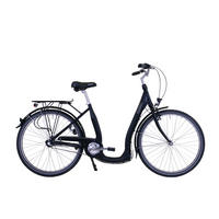 CITYRAD City Comfort Premium Black 3 Gang 26 Zoll 44 cm & 28 Zoll 46 cm - Schwarz, Metall (48cm) - Hawk Bikes