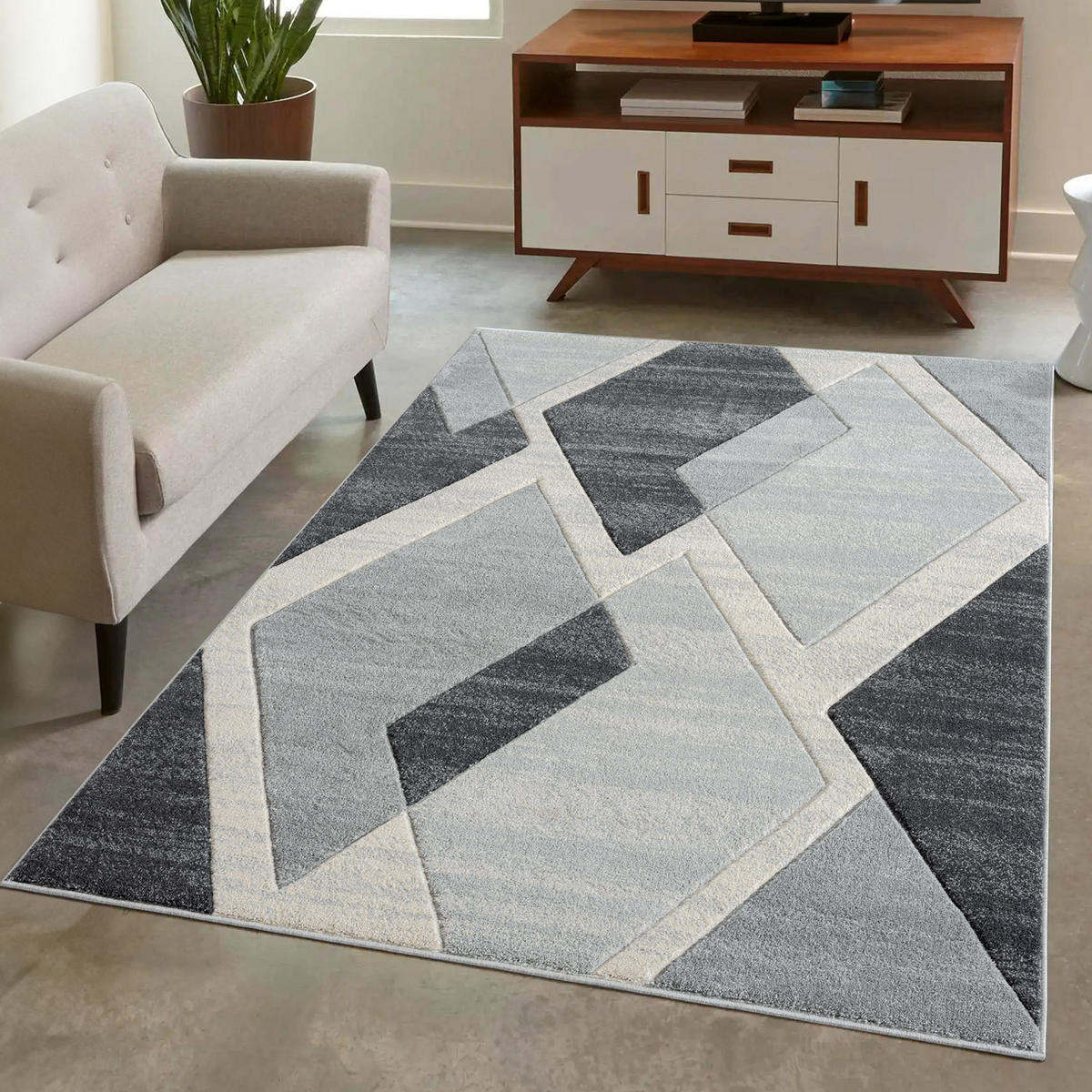 KURZFLOR-TEPPICH Bonito 7167 Grau 160x230 cm - Grau, Textil (160/230cm) - carpet city