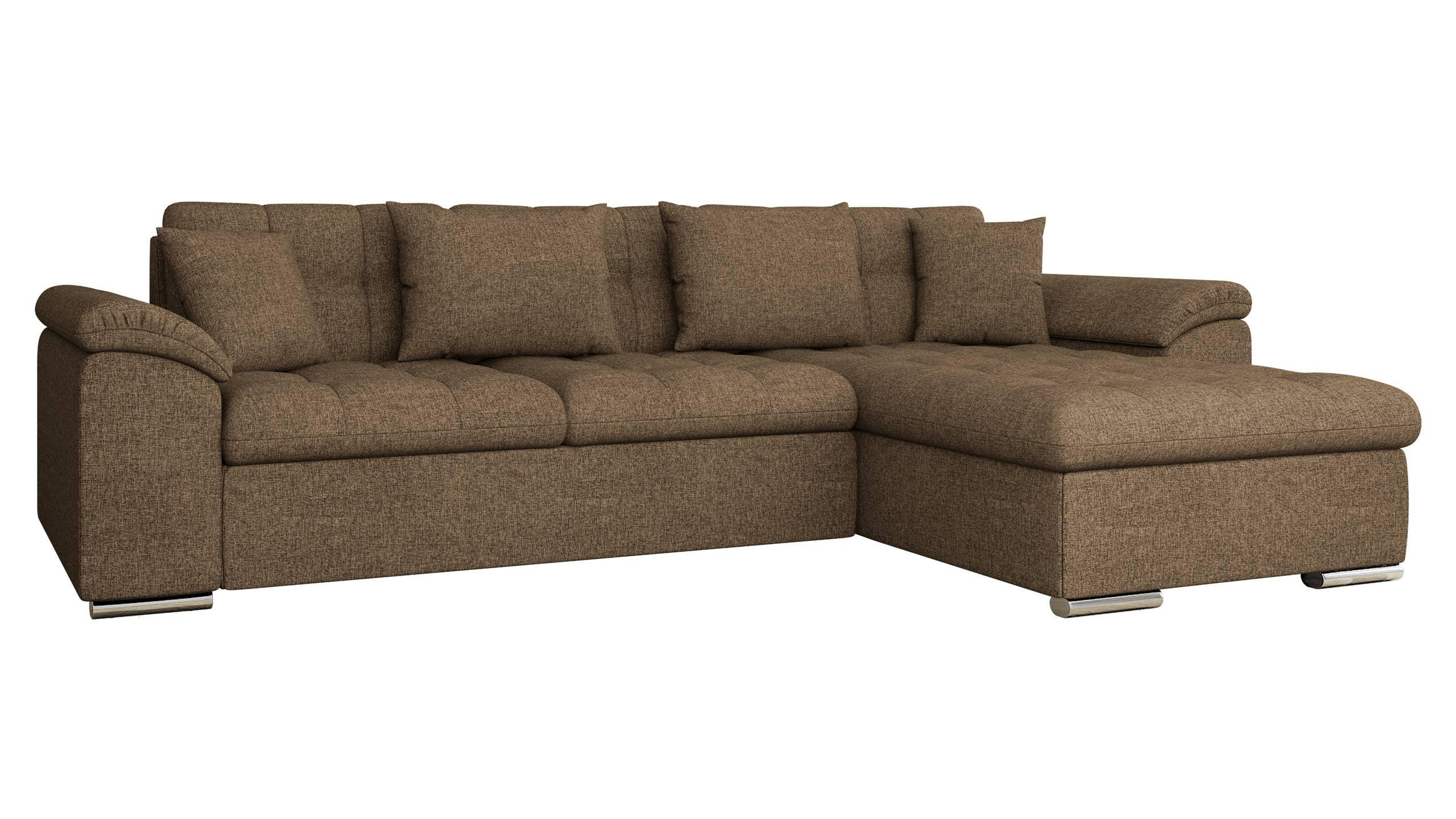 ECKSOFA Diana, Seite: Rechts - Nussbaumfarben, Holz/Textil (280/160cm) - MIRJAN24