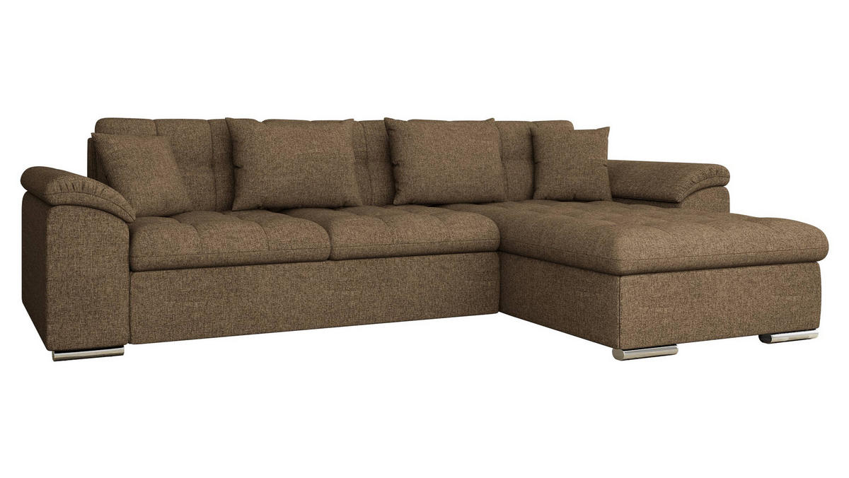 ECKSOFA Diana, Seite: Rechts - Nussbaumfarben, Holz/Textil (280/160cm) - MIRJAN24