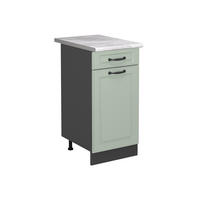 SPODNÍ SKŘÍŇKA KUCHYŇSKÉ LINKY R-Line, Mint venkovský dům/Antracit, 40 cm pracovná doska Mramor - antracitová/zelená barva, kompozitní dřevo (40/81.6/60cm) - Vicco