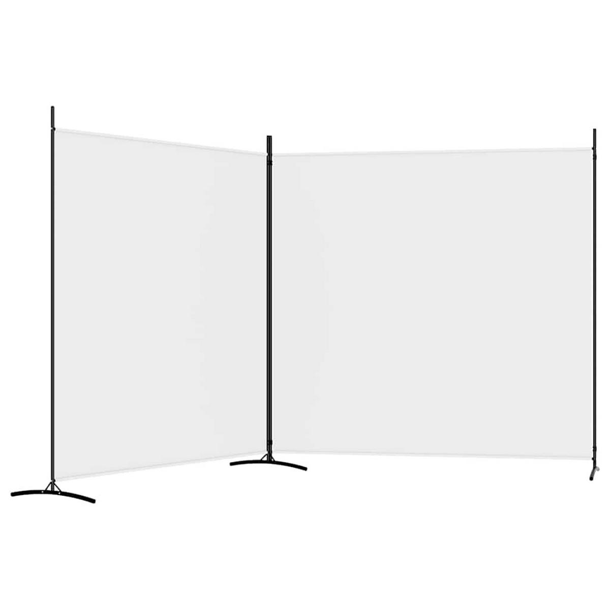 PARAVENT 2-teilig Weiss 348/180 Cm Stoff - Weiß, Textil (348/180/0.1cm) - vidaXL
