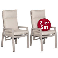 GARTENSTUHL Sevilla 2er Set - Beige, Metall (60/109/67cm) - Mr. Deko