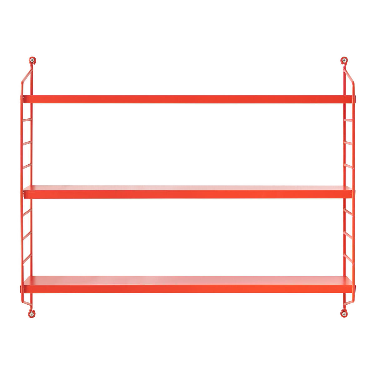 NÁSTĚNNÁ POLICE Strängnäs modulární - červená, kov (60/50/15cm) - [en.casa]