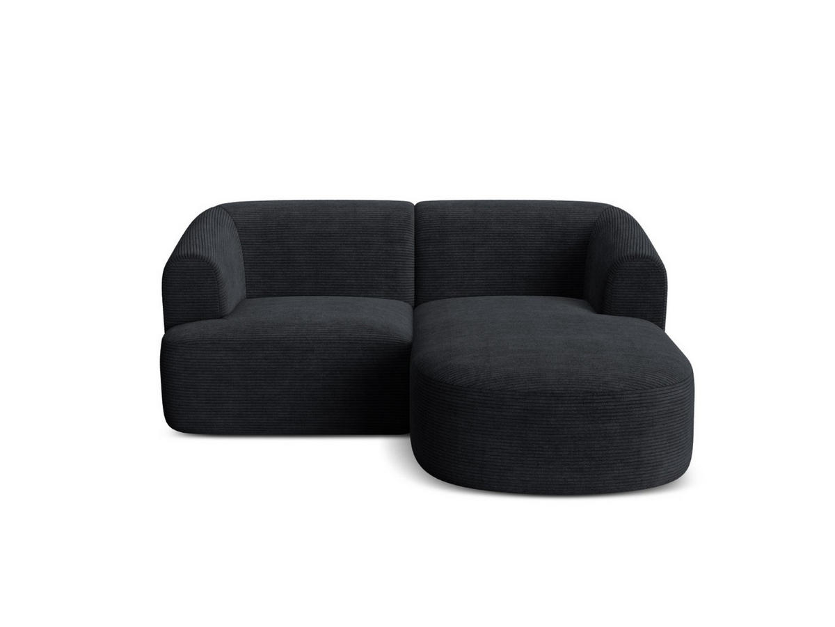 MODULARES-ECKSOFA rechts Campi aus Cord schwarz 3 Sitzplätze - Schwarz, Textil (156/180cm) - Cosmopolitan Design