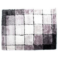 TEPPICH 160 x 230 x 2 cm Schwarz Polyester Weiß Kariert - Weiß, Kunststoff (160/230cm) - DKD Home Decor