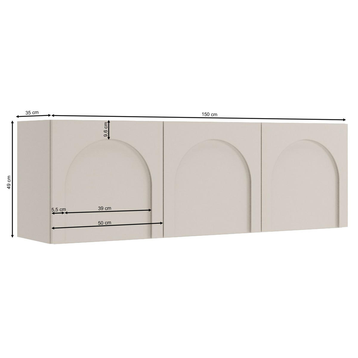 TV stolík Arkadia kašmírovo sivý 150/49/35 cm - kašmírová/taupe, kompozitné drevo (150/49/35cm) - Selsey