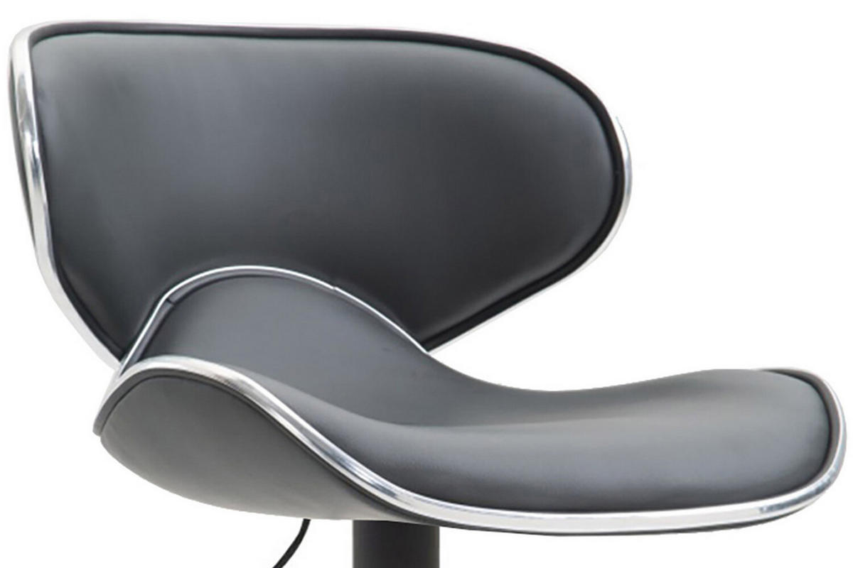 BARHOCKER 2er Set Las-Mallorcas Kunstleder schwarz grau - Schwarz/Grau, Kunststoff/Metall (46/108/49cm) - TPFLiving