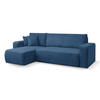 ECKSOFA LUNA mit Schlaffunktion und Bettkasten Cord-Stofff (Blau) - Blau, Textil (244/142cm) - VENASI MÖBEL