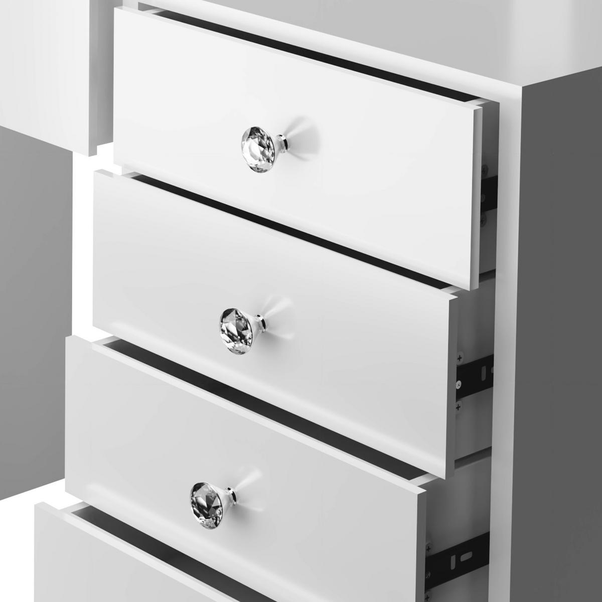 SCHMINKTISCH eckig 150/55/155 cm Holz Weiß - Weiß, Holz (150/155/55cm) - CLP