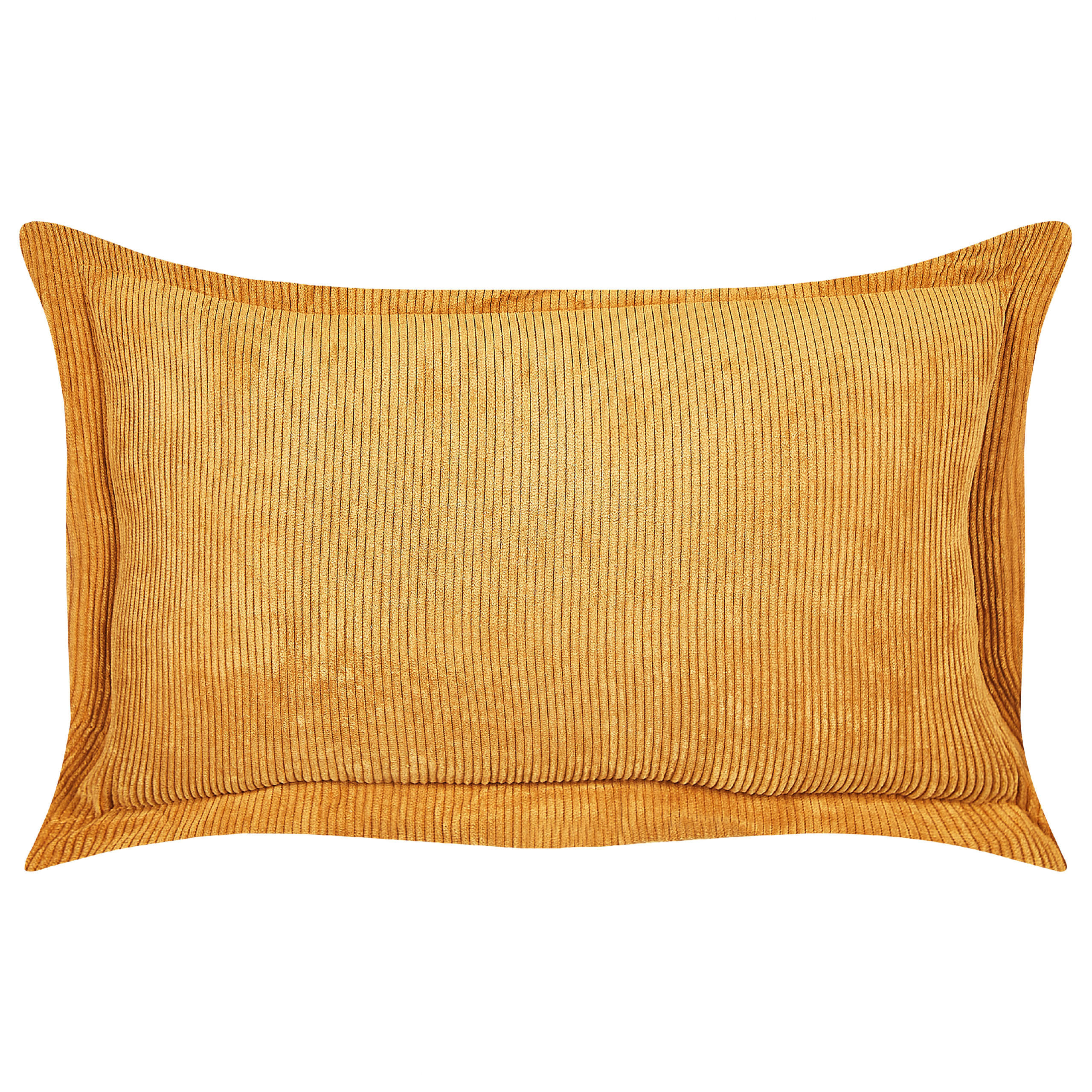DEKOKISSEN CORD 2er-Set Senfgelb 47/27 cm Zinnia - Dunkelgelb, Textil (47/27cm) - Beliani