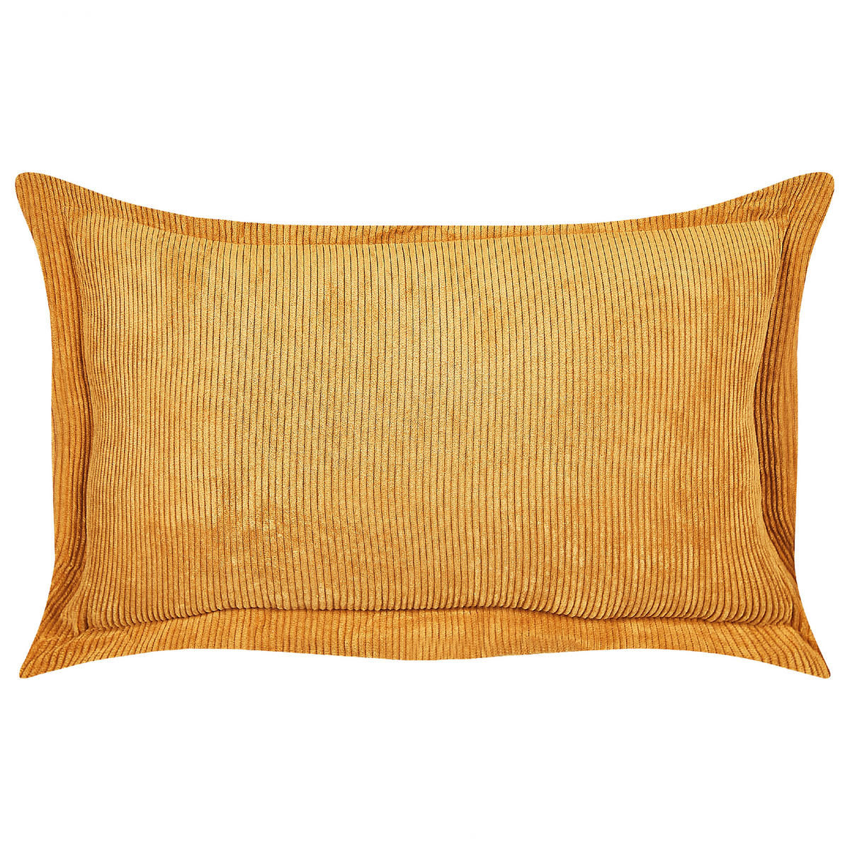 DEKOKISSEN CORD 2er-Set Senfgelb 47/27 cm Zinnia - Dunkelgelb, Textil (47/27cm) - Beliani
