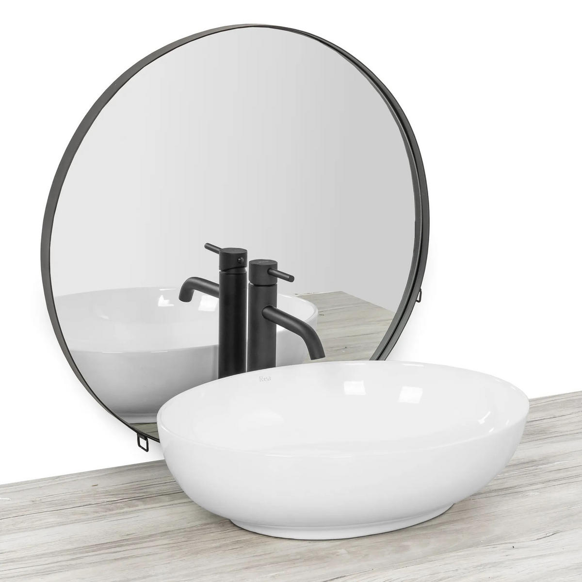 AUFSATZWASCHBECKEN Rea Carola Slim - Weiß, Keramik (39/14/51.5cm) - REA