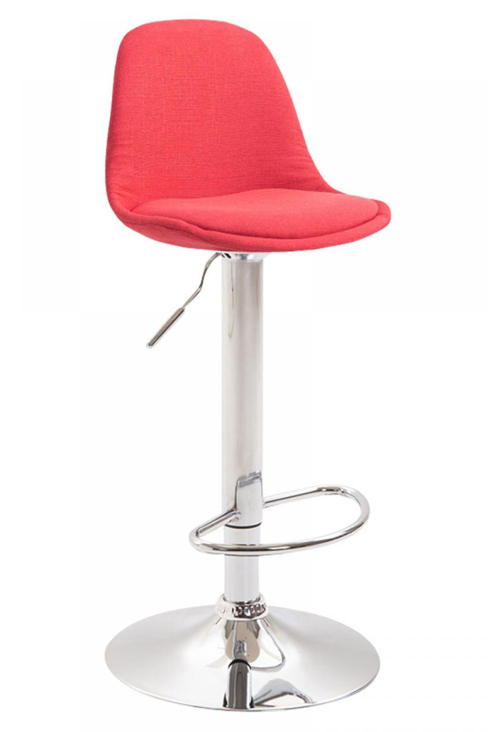 BARHOCKER Stoff Rot - Chromfarben/Rot, Textil/Metall (39/82/43cm) - CLP