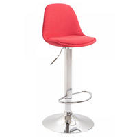 BARHOCKER Stoff Rot - Chromfarben/Rot, Textil/Metall (39/82/43cm) - CLP