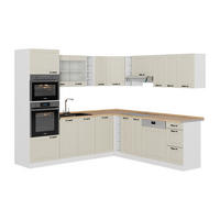 ECKKÜCHE R-Line, Sand Landhaus/Weiß, 247 x 237 cm - Beige/Weiß, Holzwerkstoff (247/206.8/46cm) - Vicco