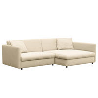 ECKSOFA mit Longchair - Schwarz/Weiß, Kunststoff/Textil (290/183cm) - home24