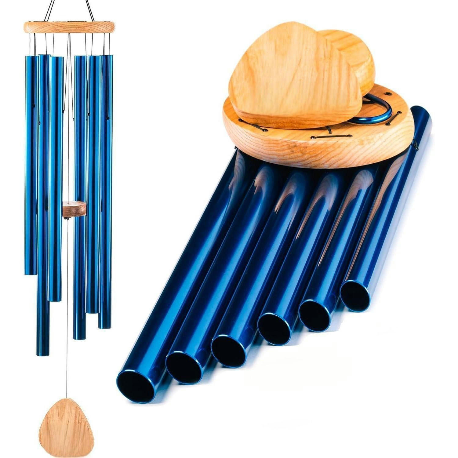 WINDSPIEL Aluminium 6 Metallröhren 125 cm Blau - Blau, Metall (125/10/10cm)